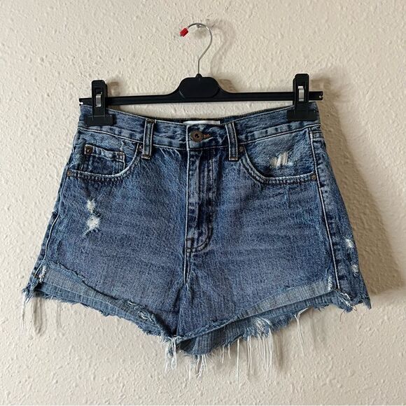 Pistola Kylee Luna Relaxed High Rise Cuffed Distressed Denim Jean Shorts Size 26 - Picture 3 of 7